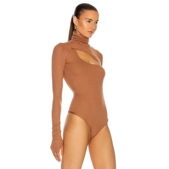 Alix NYC Carder Bodysuit in Cognac Size Small NWT - Picture 2 of 10